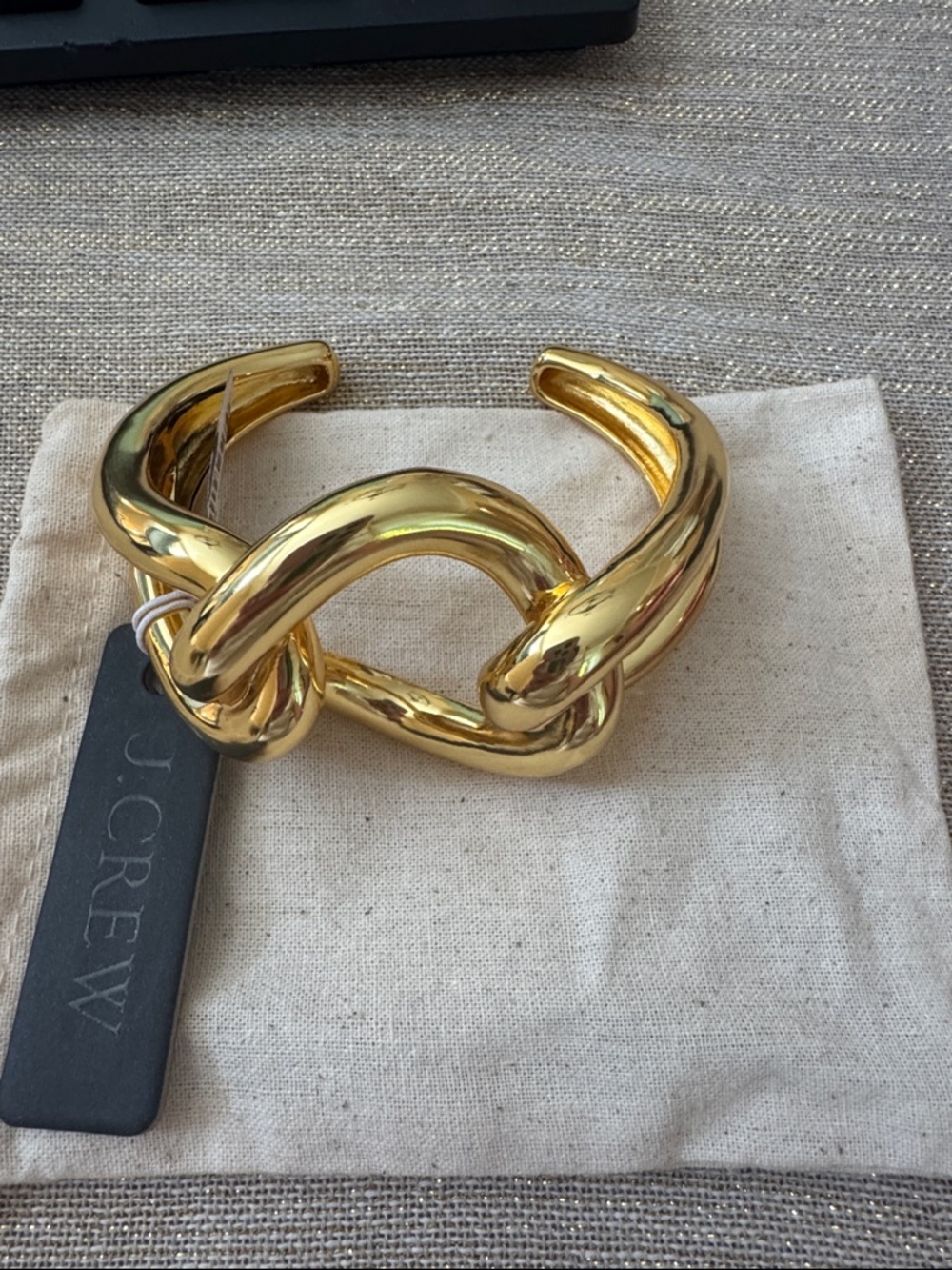 J. Crew Polished Gold Knot Cuff Bracelet